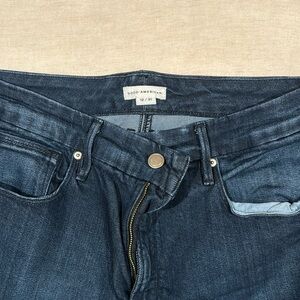 Good American Wide Leg Dark Jeans